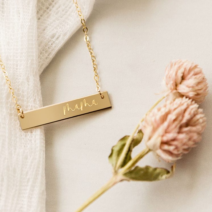 Personalised Co-ordinates Bar Necklace | Button and Bean